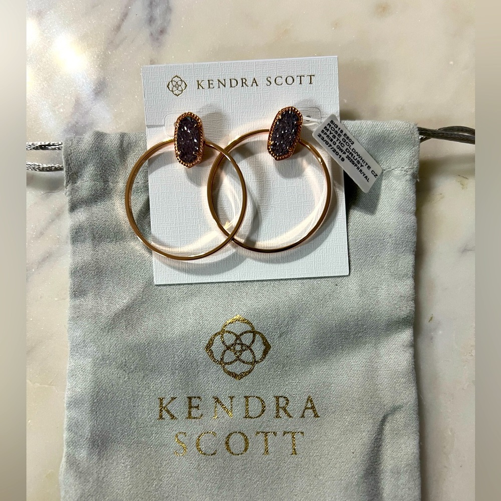 KS PROTO Myra Earrings in Rose Gold Mystique Druzy
